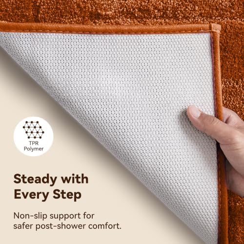 GRANNY SAYS Terracotta Bathroom Rug 16" x 24", Non-Slip Bath Mat - Image 4