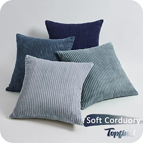 Topfinel Navy Blue Euro Shams Decorative Throw Pillow Covers 26x26 Inch Set of 4 - Image 4