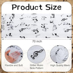 4 Pcs Music Table Runner 29x70 Inch Glitter Black Tulle Party - Image 2