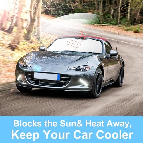 TINGLU Sun Shade for Mazda MX-5 Miata 2017-2019 Accessories Windshield Sun - Image 5
