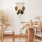Macrame Wall Hanging Leaves Woven Tapestry Boho Chic Modern Home Decoration - Image 3