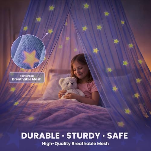 Bollepo Blue Canopy Bed, Kids and Babies, Net Use to Cover The Baby, Girls Or - Image 4