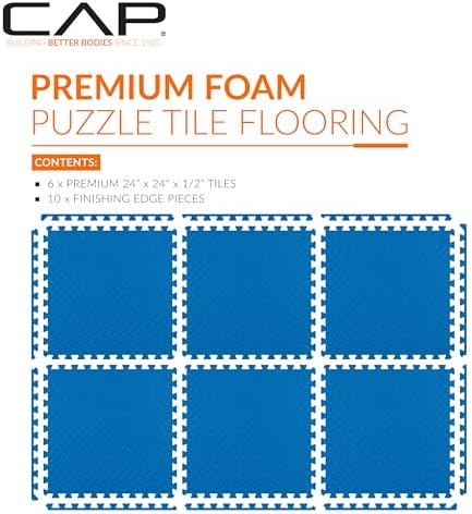 CAP Puzzle Exercise Mats | 1/2” Thick EVA Interlocking Foam Tiles - Image 2