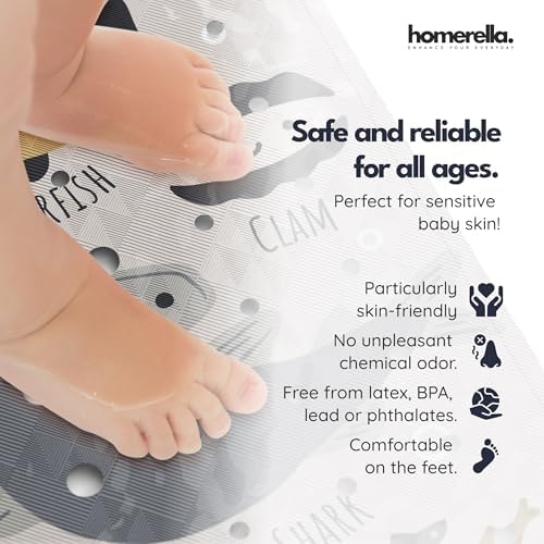 homerella Bathtub Mat Non Slip Kids 40x16 Baby Bath Mat Non Slip Anti Mold - Image 2