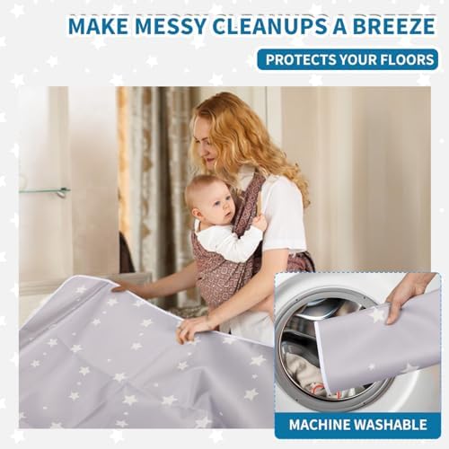 High Chair Splash Pad, Washable Floor Protection Table Cloth Portable Early - Image 4