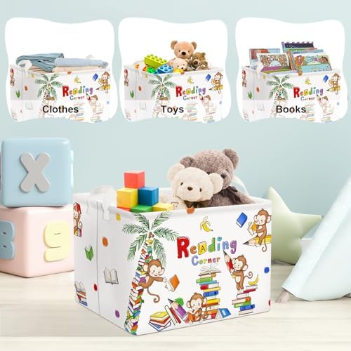 Clastyle Reading Corner School Classroom Book Basket 36L Large Monkey Book Tree - Image 5