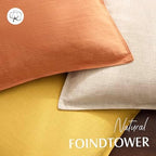 Foindtower Linen Solid Decorative Throw Pillow Covers 18x18 Dusty Orange - Image 4