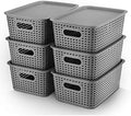AREYZIN Plastic Storage Baskets -6 Pack, Storage Bins by AREYZIN