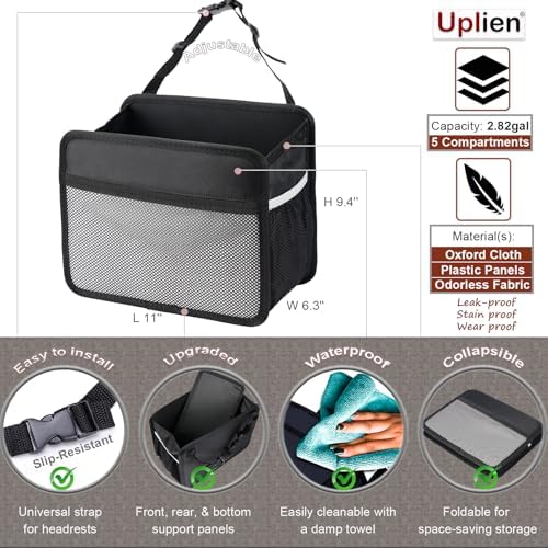 Car Back Seat Organizer and Storage Bag, Premium 1680D Oxford Cloth Collapsible - Image 3