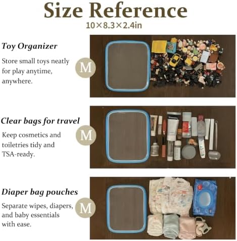 4 pcs Clear Zipper Pouches, Hard Shell Zipper Case, Toiletry Bag - Image 5