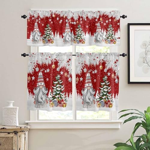 Vandarllin Christmas Gnome Kitchen Curtains and Valances Set, Winter Merry - Image 3