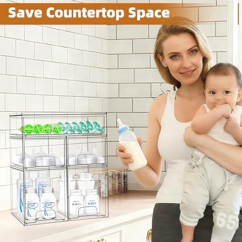 Baby Bottle Organizer, 5 Pack Stackable Storage Drawers - Image 2