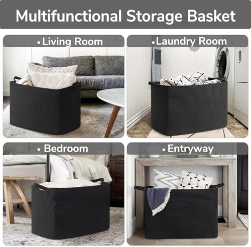 Goodpick 105L Extra Large Woven Rope Blanket Basket - Image 4