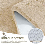 Polyester Bathroom Rug 24"x48" Beige, Non-Slip Soft Shaggy Bath Mat - Image 6