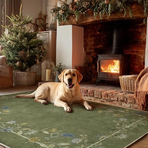 3x5 Washable Bedroom Area Rug: Small Living Room Rugs Non Slip Throw Carpet - Image 5