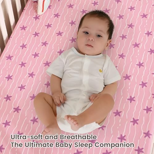 david's kids 3 Pack Mini Crib Sheets, Soft Breathable Premium Pack N Play Sheets - Image 2