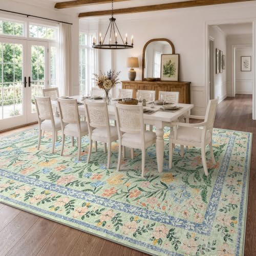 Wonnitar 10x14 Machine Washable Area Rugs, Ultra-Thin Foldable Boho Flower - Image 6