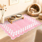 GarveeHome Small Washable Scallopd Area Rug 2x3 Modern Checkered Entry Rug by GarveeHome