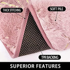 Set of 2 Marble Bathroom Rugs Nonslip Pink Bathroom Mats Ultra Soft Washable - Image 4