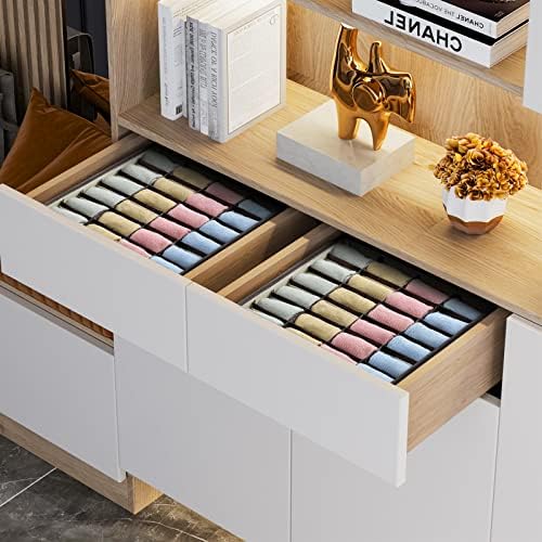 Joyoldelf Drawer Organizer 2 Packs, 24 Cell Collapsible Closet Cabinet Storage - Image 2