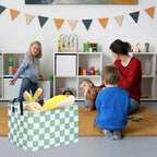 MAIZMZ Sage Checkered Storage Basket Baby Toys Organizer Bins Decorative Gifts - Image 3