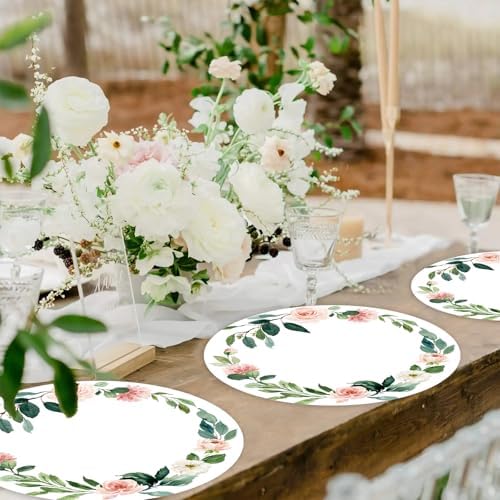 50 Pack Paper Placemats Disposable Pink Floral Wedding Placemats 13.7 Inch Rose - Image 5