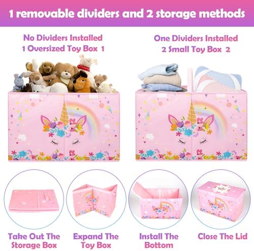 Large Toy Box, Sturdy Kids Storage Organizer - Image 6