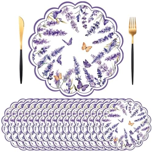 Paper Placemats Disposable 50 Pack Lavender Summer Placemats by Unknown