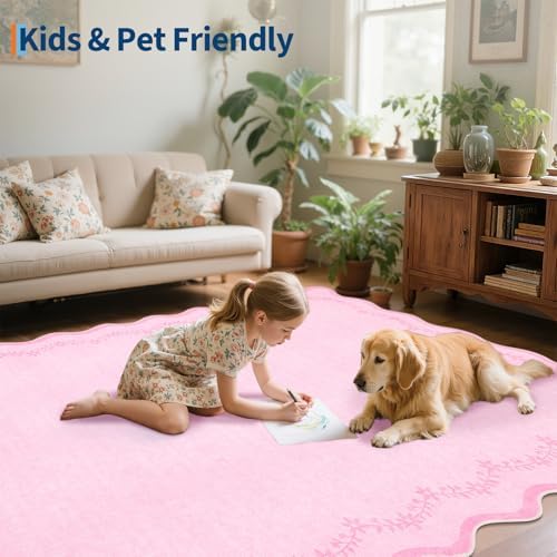 GarveeHome 3x5 Scalloped Washable Area Rug Non Slip Bedroom Entryway Rug - Image 6