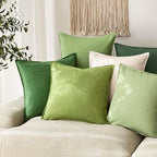 Foindtower Linen Solid Decorative Throw Pillow Covers 26x26 Inch Lush Green - Image 5