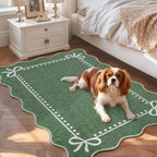 Garvee Scalloped Bow Rug Washable 2x3 Area Rug - Image 3