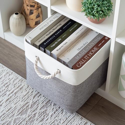 OrganiHaus 12x12 Cube Storage Bins, Rope Handles - Image 5
