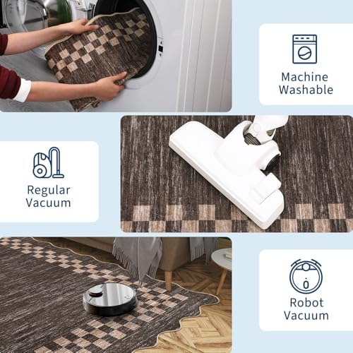 GarveeHome Small Area Rug 2x3 Solid Color Washable Scalloped Kitchen Rugs - Image 6