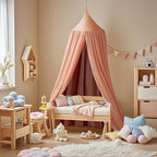 Cotton Kids Bed Canopy, Nursery Room Baby Crib Hanging Curtain Mosquito Net - Image 3