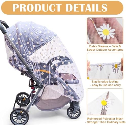 Sysmie 2PCS Baby Stroller Mosquito Net, Durable Mesh Protection - Image 5