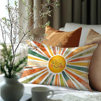 Boho Colorful Sunshine Rainbow Pillow Cover 20x12, Cute Sun Room Bedroom - Image 6