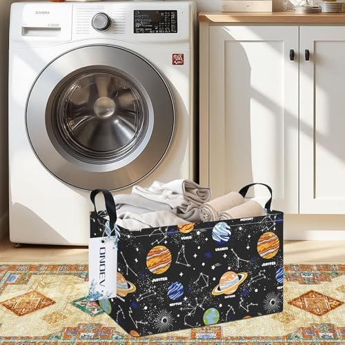 Rectangular Solar System Planet Storage Bin, Closet Organizer Basket - Image 7