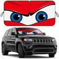 Car Windshield Sun Shade, Universal Fit Midsized Sedan SUV, Angry Red by eygeufg