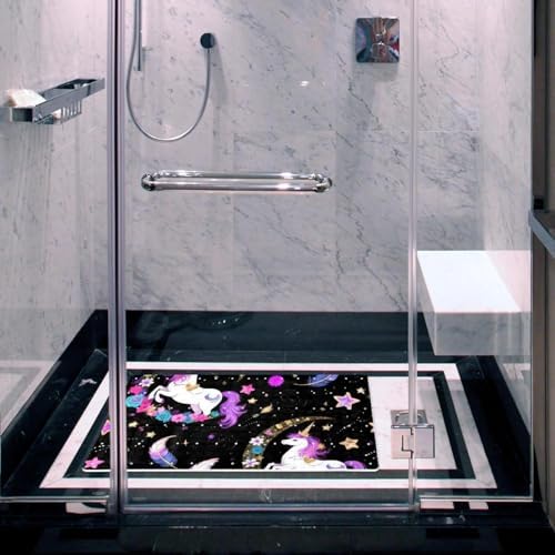 Bathtub Mat Non Slip 26.8x15.1 Inch, Feathers Horse Shower Mat - Image 6