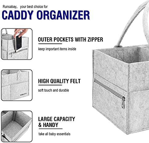 Baby Diaper Caddy Organizer, Portable Baby Essentials Storage Basket Bin - Image 2