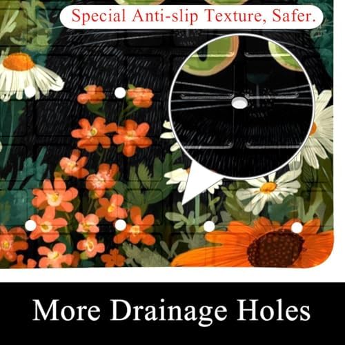 Bath Tub Shower Mat, Washable Bathtub Floor Mats, Suction Cups and Drain Holes - Image 2