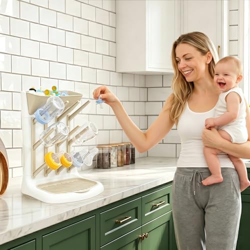 GoMaihe Baby Bottle Drying Rack: Space Saving Vertical Bottle Dryer Holder - Image 6