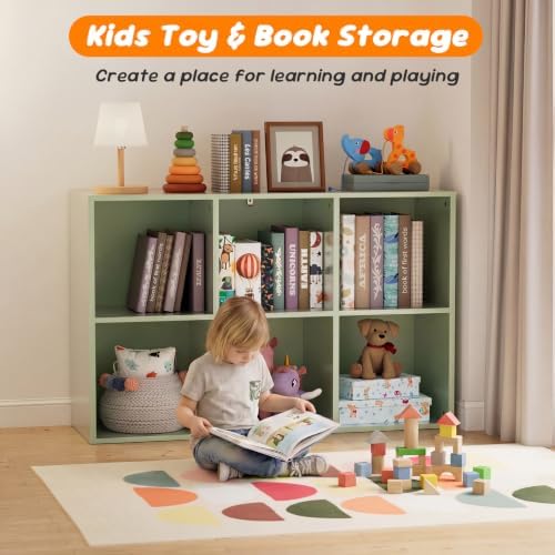6 Cube Storage Organizer, Kids Cubby Bookshelf, Thickened Panels, Anti-Tip Kit - Image 5