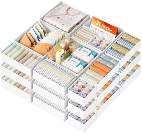 DIMJ Drawer Organizer Clothes, 28 Pack Dresser Organizer, Foldable Closet by DiMJ