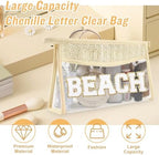 Iqimott 2Pcs Preppy Patch Sun Bag Makeup Letter Bag, Boho Letter Bags - Image 3