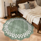 GarveeHome Scalloped Round Rug 4ft Washable Modern Solid Color Circle Rugs - Image 2