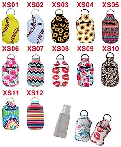 4 Piece Hand Sanitizer Bottle Holder Keyring Neoprene Keychain - Image 4