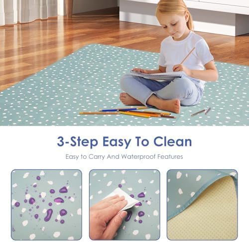Splat Mat for Under High Chair, 43 x 43 Inch Anti-Slip Baby Splash Mat - Image 4