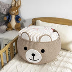 CherryNow Large Baby Basket for Gifts Empty, Cute Bear Design, Light Brown - Image 5