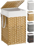 SONGMICS Laundry Hamper with Lid, 17.2 Gallon Synthetic Rattan Clothes Laundry by Unknown